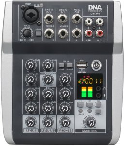 DNA QMX502 analogowy mikser dźwięku 5 kanałów Blue 1