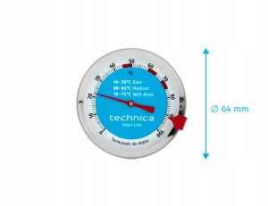 Termometr do mięsa od 0 do 100C | TECHNICA, Silver Line 3