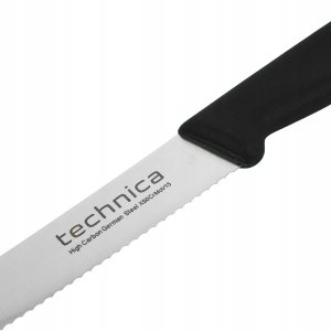Nóż uniwersalny, pikutek 210 mm, ostrze faliste 110 mm, czarny | TECHNICA, Silver Line 4