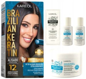Kareol Brazilian keratin Zestaw Do Prostowania Włosów Nawilżający 2