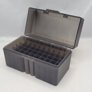 PUDEŁKO Skrzynka na AMUNICJĘ 9mm CZARNE BEZPIECZNE PISTOLET 50 miejsc 5