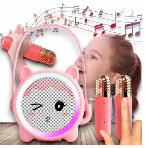 Bezprzewodowy Zestaw do Karaoke Głośnik Bluetooth Mikrofon dla Dzieci RGB 1