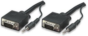 Manhattan Kabel SVGA + Audio na SVGA + Audio  3.5mm M/M 1.8m 2