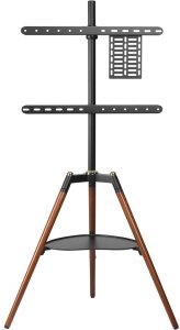 Stojak tripod TV 32-65" do 32kg regulowany z półką drewniany 5