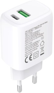 Ładowarka sieciowa USB-C PD 20W i USB-A QC 18W 3