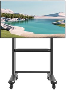 Techly Stojak Mobilny do Telewizora 60-86 Cali 68kg z Półką AV (ICA-TR533BK) 4