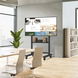 Techly Stojak Mobilny do Telewizora 60-86 Cali 68kg z Półką AV (ICA-TR533BK) 6