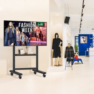 Techly Stojak Mobilny do Telewizora 60-86 Cali 68kg z Półką AV (ICA-TR533BK) 7