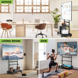 Techly Stojak Mobilny TV Techly Wózek do telewizora LED/LCD 50”-86” 2 Półki AV (ICA-TR701) 7