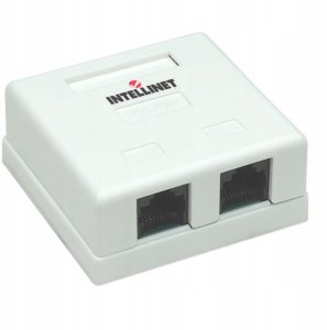 Gniazdo natynkowe 2x RJ45 Cat5e UTP beżowe 1