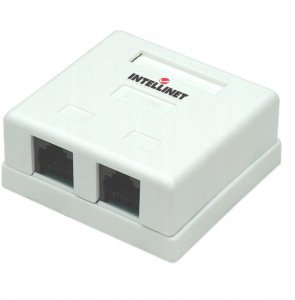 Gniazdo natynkowe 2x RJ45 Cat5e UTP beżowe 2