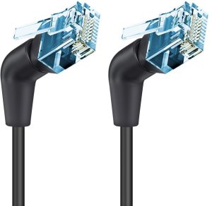 Techly Patchcord Cat6a UTP 1,5m 100% CU obrotowy kątowy slim czarny 2