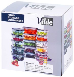 ZESTAW 24 POJEMNIKÓW NA ŻYWNOŚĆ Z POKRYWAMI I USZCZELKAMI 229159 7