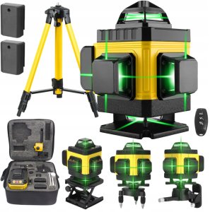 Extralink | Zestaw poziomica laserowa krzyżowa płaszczyznowa laser 4D ze statywem | 1