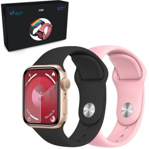 Extralink Lifestyle Smartwatch F89 | Smartband | Złoty + różowa/czarna opaska 1