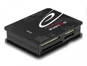 DeLOCK USB 2.0 Card Reader for CF / SD / Micro SD / MS / xD / M2 memory cards, CF, MMC, MS Duo, MS Micro (M2), MicroSD (TransFlash), SD, xD, Black, 480 Mbit/s, USB 2.0, 43.5 mm, 56.6 mm 1