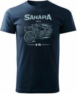 Koszulka motocyklowa z motocyklem BMW Sahara Legend męska granatowa XXL 1