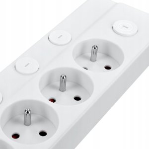 Solight Solight 6z prodlužovací přívod, 3m, 3 x 1mm2, bílý, 6+1 vypínač 3