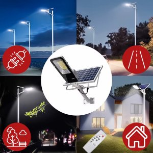 Lampa solarna Uliczna LED wodoodporna IP65 ścienna Alogy SolarBright 6000mAh do domu elewacyjna światło 13