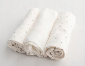 Multitex Pielucha MUSLIN DESIGN druk 3 pak, roz. 70x80 2