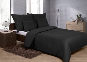 Multitex Pościel satynowa czarna 160x200cm 2
