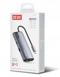 ColorWay 6-in-1 Docking Station | CW-HUB02 | 100 W 1