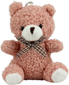 Miś Pluszowy Brelok Zawieszka Ozdoba Różowy 8cm 3