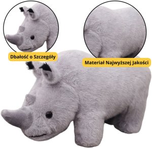 Maskotka Pluszowa Nosorożec Pluszak Przytulanka Szary 30cm 3