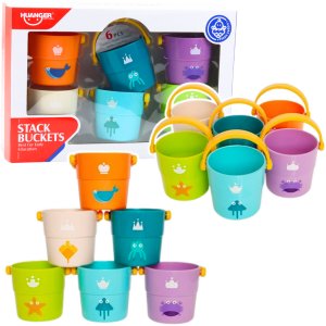 Zestaw Wiaderka Do Kąpieli Z Otworami Kolorowe 6szt 2