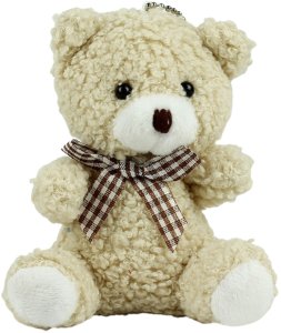 Miś Pluszowy Brelok Zawieszka Ozdoba Beżowy 8cm 3