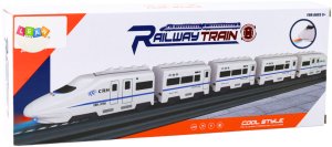 LeanToys Pociąg Kolejka Interaktywna Wagony Dźwięki Światła Biały 62cm 5