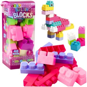 LeanToys Klocki W Pudełku Duże Budowlane Zestaw Kolorowe 40ele. 2