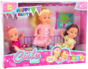 Zestaw 3 Mini Laleczek Przyjęcie Urodzinowe Lalka Urodziny Sukienka 3 Szt. 6