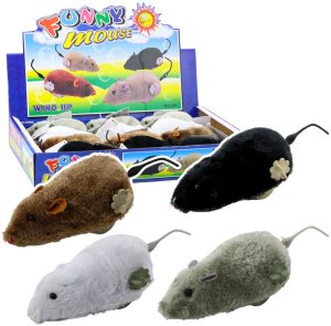 Nakręcana Mysz Futrzana Jeżdżąca Interaktywna Mix 2