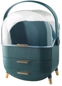 Organizer Na Kosmetyki Otwierana Porywa Transparentna Dwie Szuflady Zielony 3