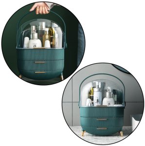 Organizer Na Kosmetyki Otwierana Porywa Transparentna Dwie Szuflady Zielony 4