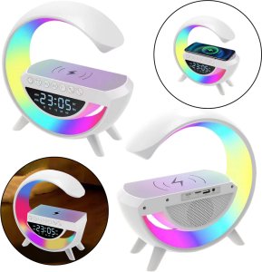 Lampka Nocna Wielofunkcyjna Budzik Ładowarka Indukcyjna 2