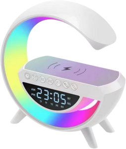 Lampka Nocna Wielofunkcyjna Budzik Ładowarka Indukcyjna 3