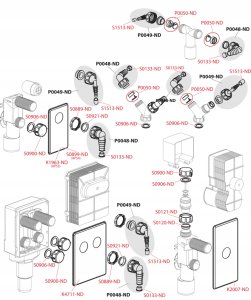 Syfon pralkowy podtynkowy do podłączeniu dwóch urządzeń, nierdzewny DN40 i DN50 6