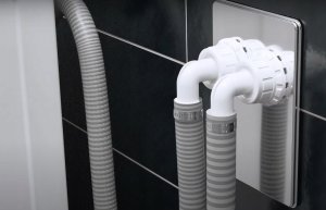 Syfon pralkowy podtynkowy do podłączeniu dwóch urządzeń, nierdzewny DN40 i DN50 8