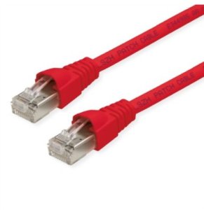 TELEGRTNER Kabel krosowy RJ45 S/FTP, kat. 6A, LSZH, czerwony, 5,5 m 1