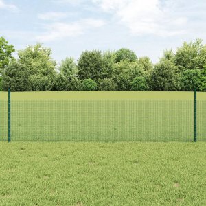 vidaXL Ogrodzenie z drutu spawanego  z 22 słupkami U Zielone 0.5x50 m Stal 1