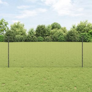vidaXL Zestaw ogrodzenia Zestaw 2 Szary Metal 10 x 1 m Wytrzymały 1
