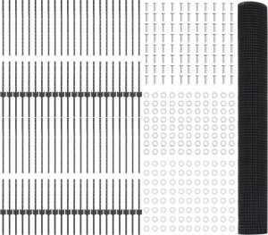 vidaXL Ogrodzenie z drutu spawanego z 88 słupkami Szare 1x100 m Stal 2
