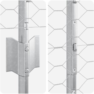 vidaXL Zestaw Ogrodzenia Ogrodowego Zestaw 2 Stal Galwanizowana 25 x 1,2 m 7