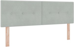 vidaXL Łóżko kontynentalne z materacem Jasnoszary 160x200 cm Aksamit 7