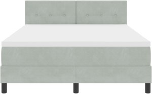 vidaXL Łóżko kontynentalne z materacem Jasnoszary 160x200 cm Aksamit 8