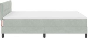 vidaXL Łóżko kontynentalne z materacem Jasnoszary 160x200 cm Aksamit 9