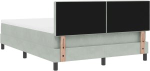 vidaXL Łóżko kontynentalne z materacem Jasnoszary 160x200 cm Aksamit 10