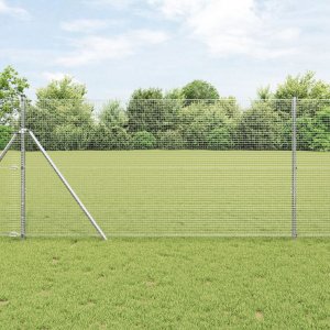 vidaXL Ogrodzenie z siatki spawanej  z 7 słupkami 1.2x10 m stal ocynkowana 1